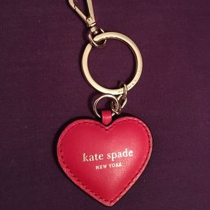 Kate Spade Leather Heart Keychain, Red